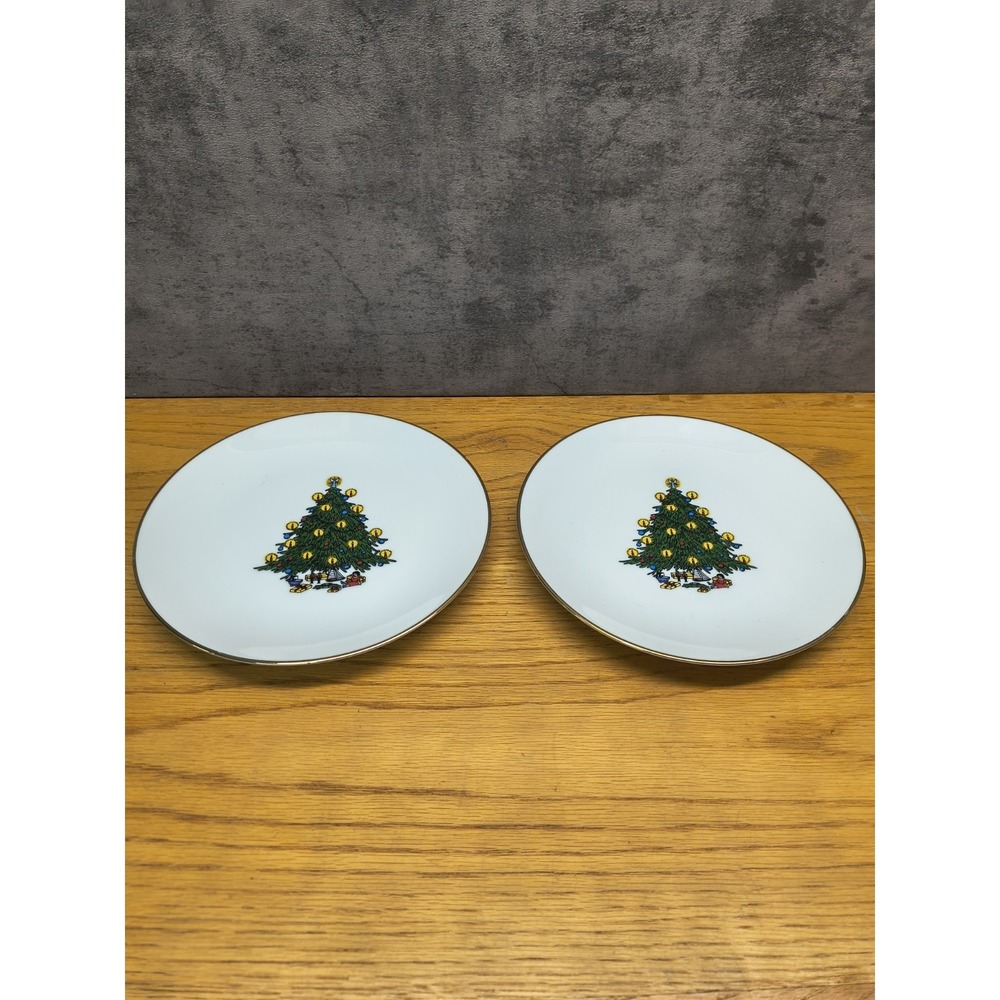 Lot Of 2 Christmas Tree Plate B.c. 107th 1999 Limited Edition
